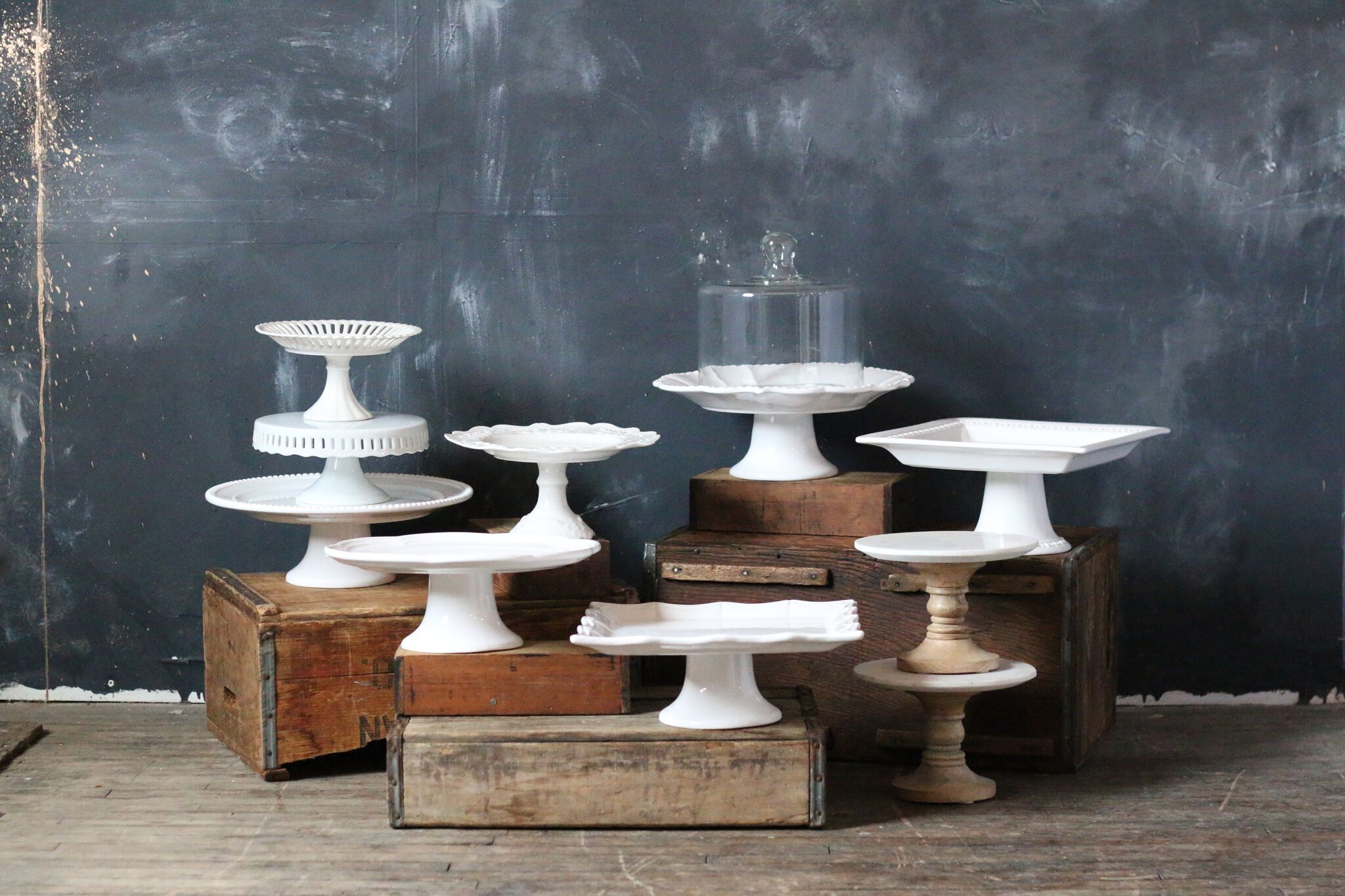 White Cake Stands · Allium Floral Design