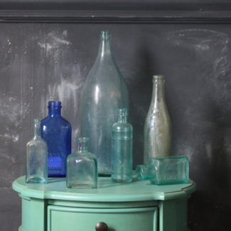 Colorful Blue Glass Vintage Bottles