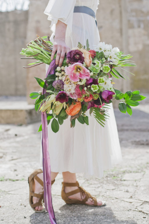 blues, gem tones, mineral stones, bohemian styled shoot bridal