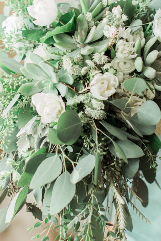 Green, white, cream, blush, eucalyptus, wedding bridal bouquet