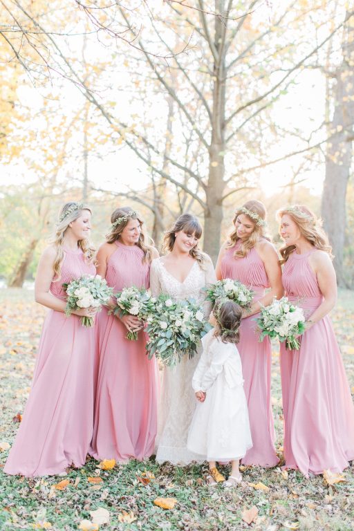 Green, white, cream, blush, eucalyptus, wedding, bridesmaids