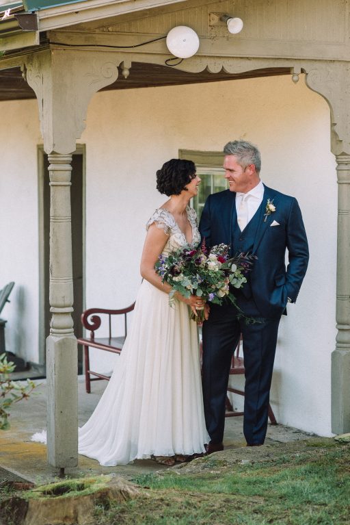 Whimsical, fall, autumn, jewel tones, gardeny, greenery, purples, blues, organic, wedding, bride and groom.