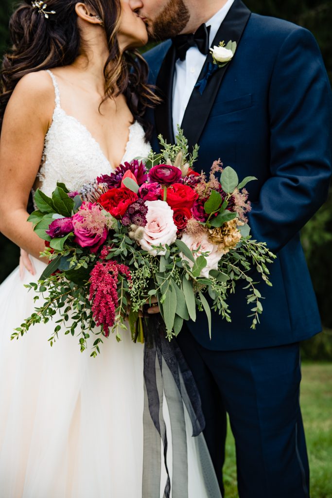 Ethereal, romantic, woodland, burgundy, blush, plum, organic florals, bride and groom.