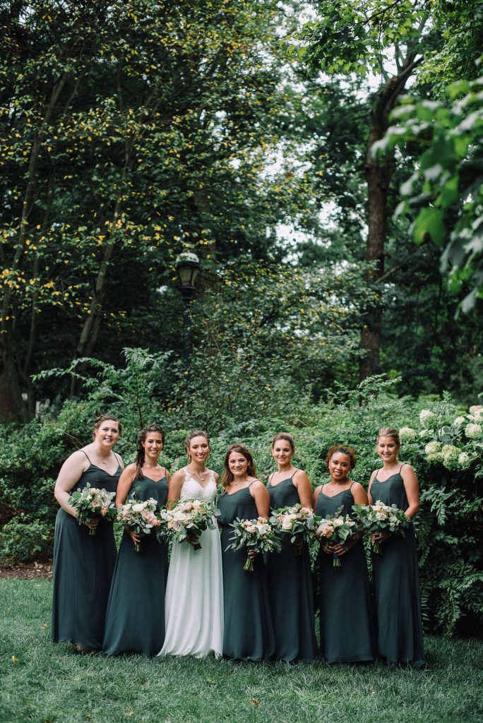 Lehigh Valley wedding, lehigh valley wedding florist, wedding florist, fall wedding, september wedding, romantic, down to earth, big party, Cream, greenery, blush, pale peach, rose gold, bride and groom.