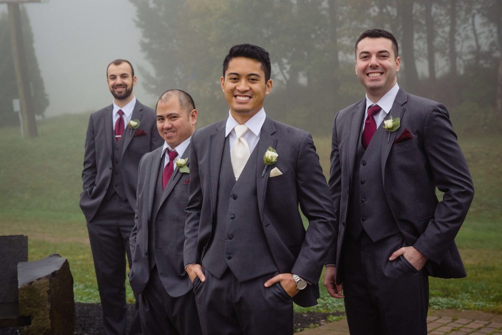 Lehigh Valley wedding, lehigh valley florist, romantic, simple, wine, burgundy, blush, cream, fall wedding, white and blush, groom and groomsmen.