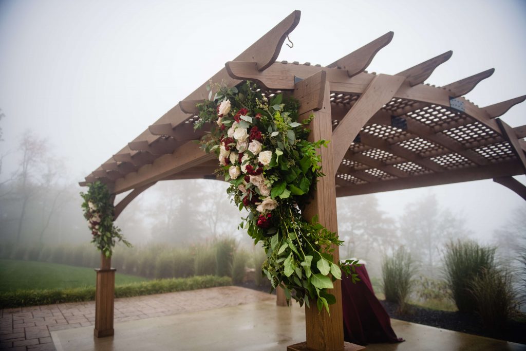 Lehigh Valley wedding, lehigh valley florist, romantic, simple, wine, burgundy, blush, cream, fall wedding, white and blush, ceremony.