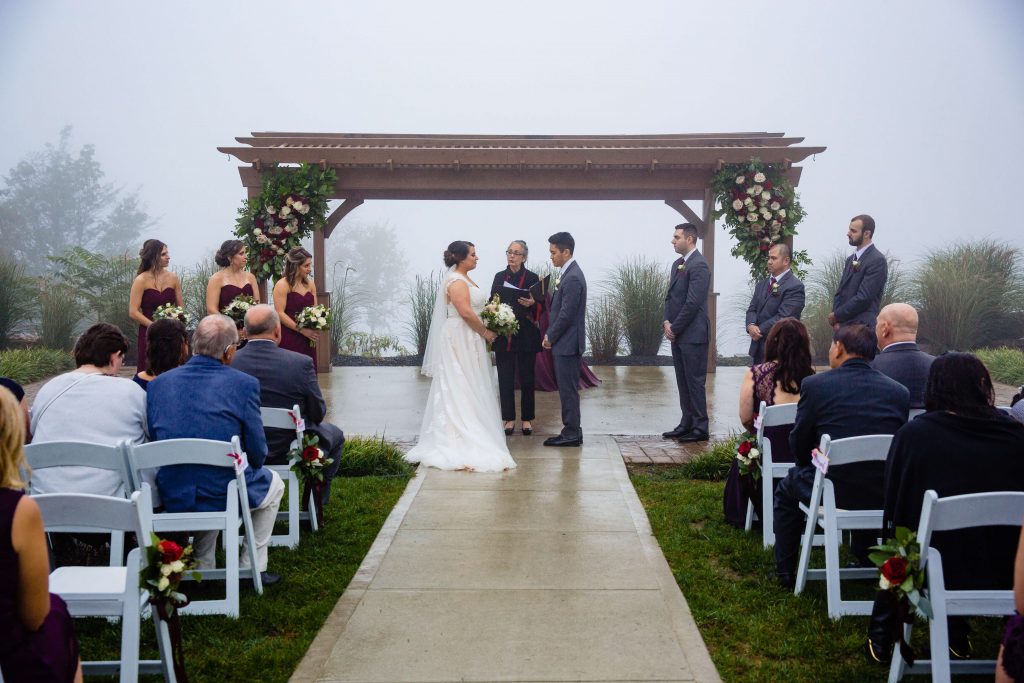 Lehigh Valley wedding, lehigh valley florist, romantic, simple, wine, burgundy, blush, cream, fall wedding, white and blush, ceremony.